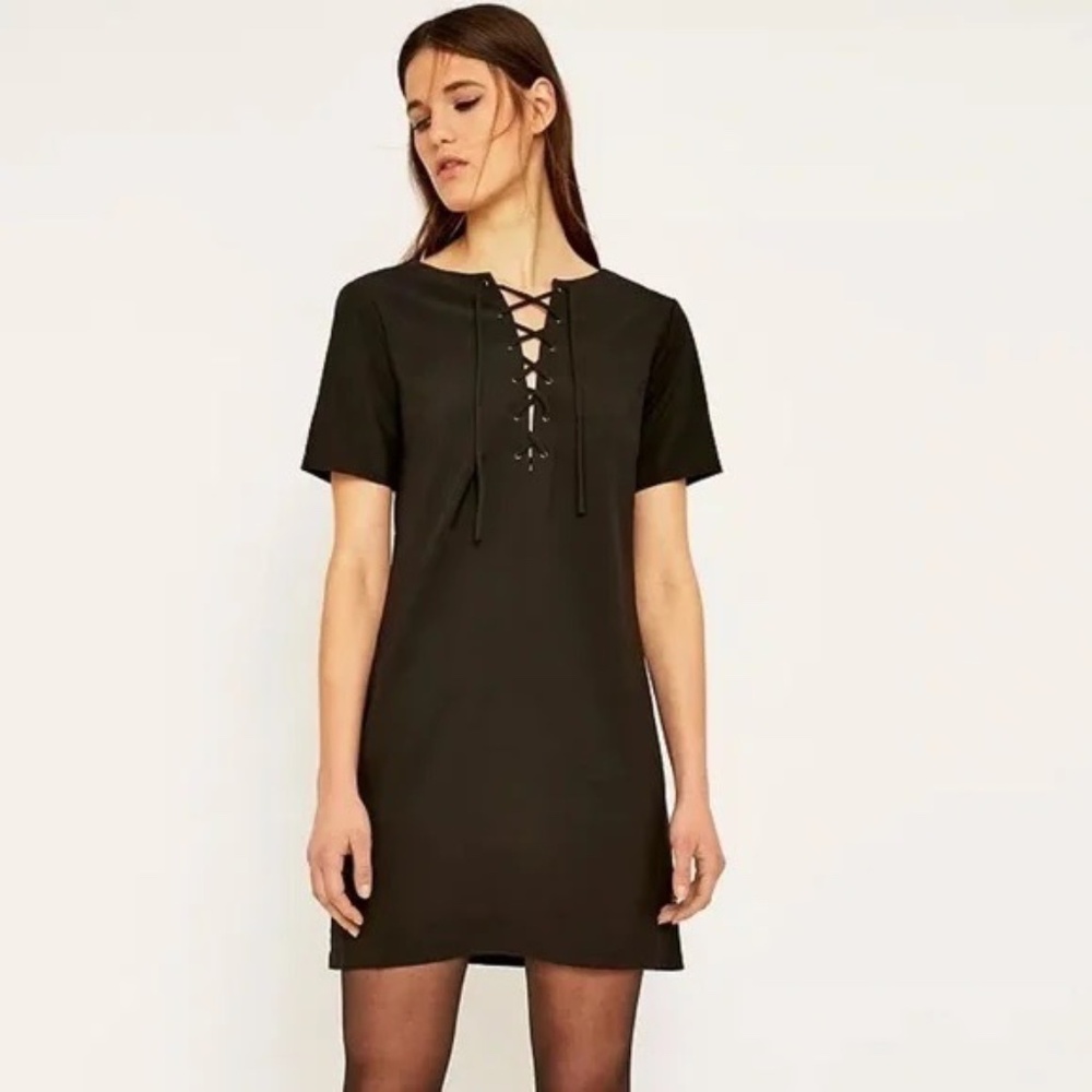 [NWOT] UO Tie-Up Black Mini Dress